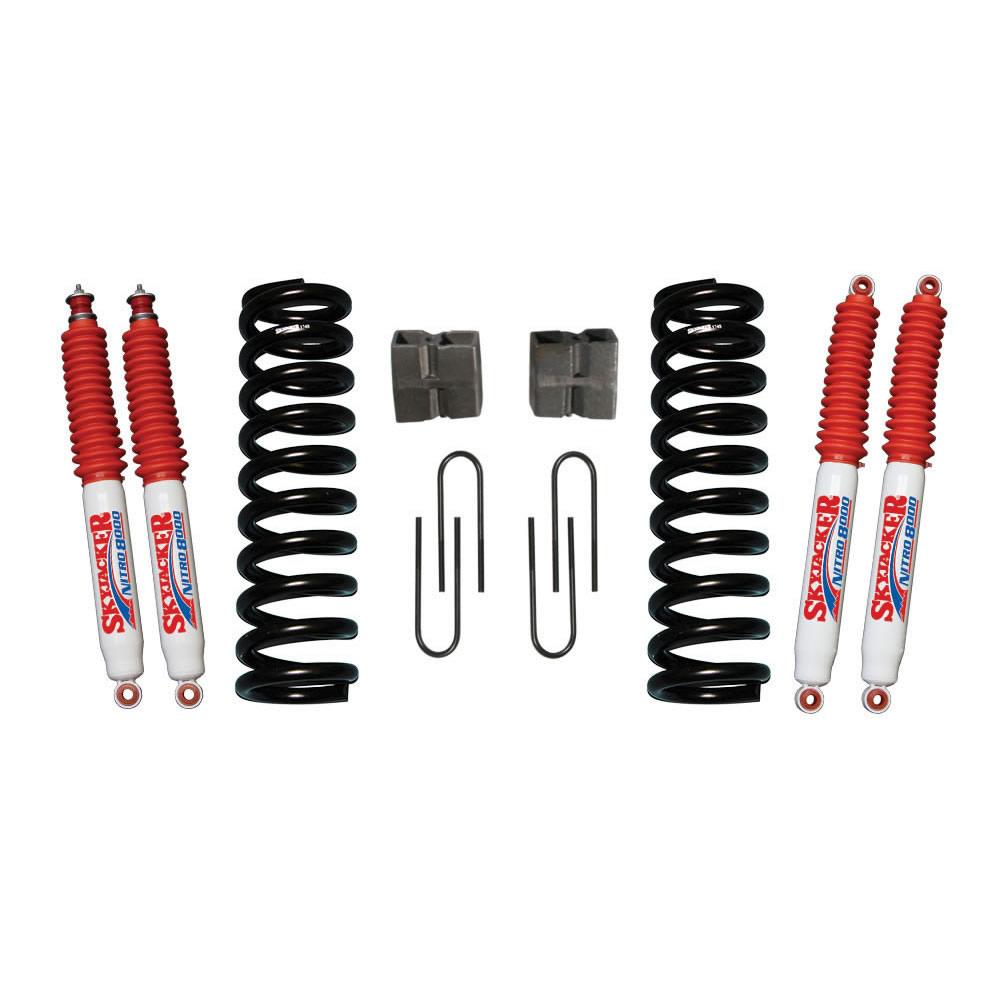 Skyjacker Bronco Suspension Lift Kit 75-77 Bronco w/Shock Nitro Shocks 5 Inch Lift Incl. Front Coil Springs Rear U Bolt Kit Rear Block - 174EBK-N