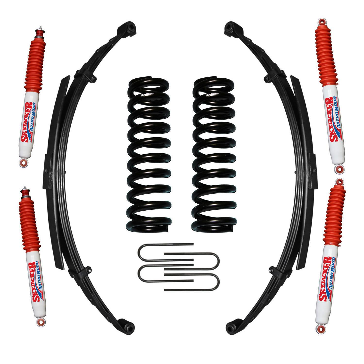 Skyjacker Bronco Suspension Lift Kit 75-77 Bronco w/Shock Nitro Shocks 5 Inch Lift Incl. Front/Rear Springs Rear U Bolt Kit - 174EBKS-N