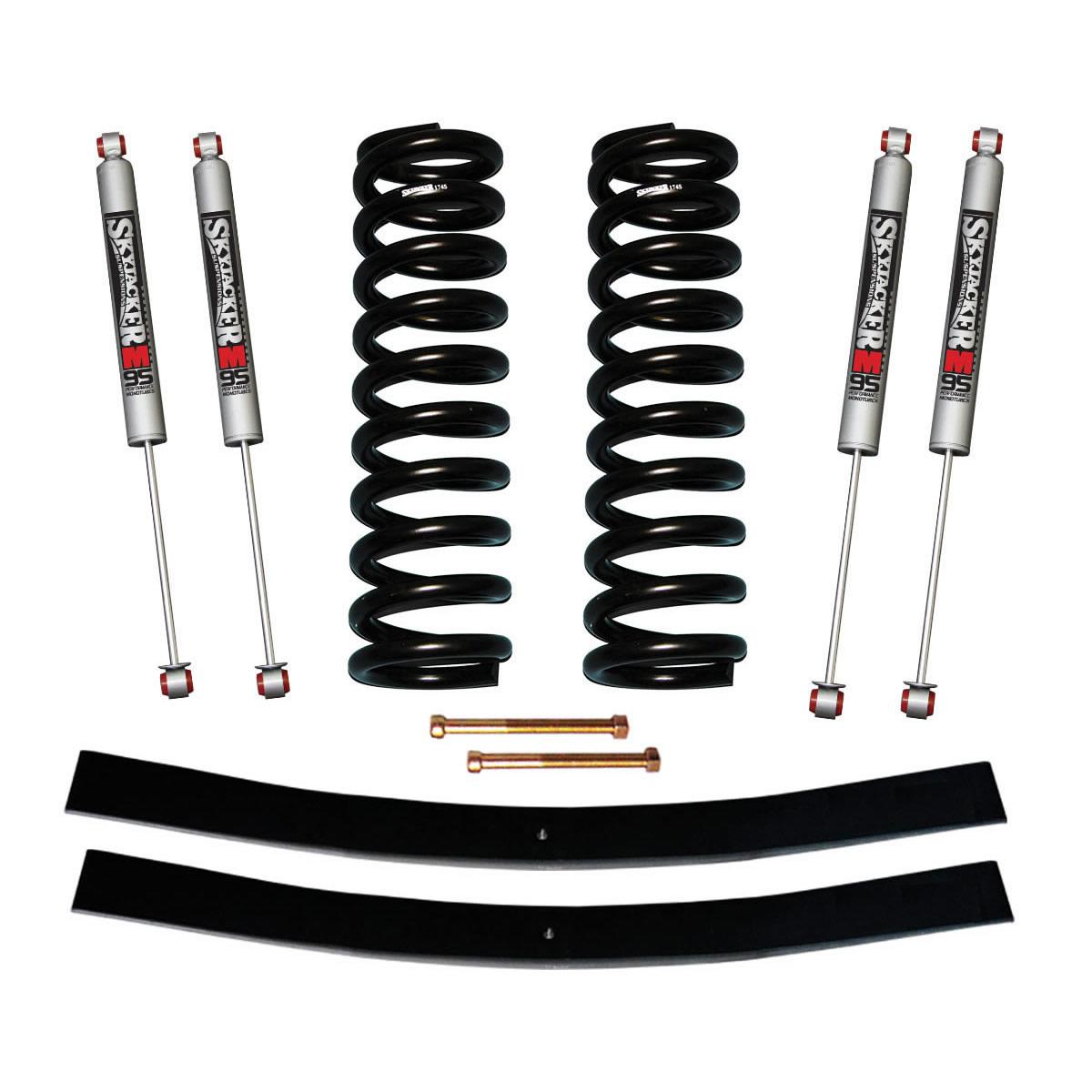 Skyjacker F-100 Suspension Lift Kit 70-72 F-100 w/Shock M95 Performance Shocks 4 Inch Lift Incl. Front Coil Springs Rear Add-A-Leafs - 174EPK-M