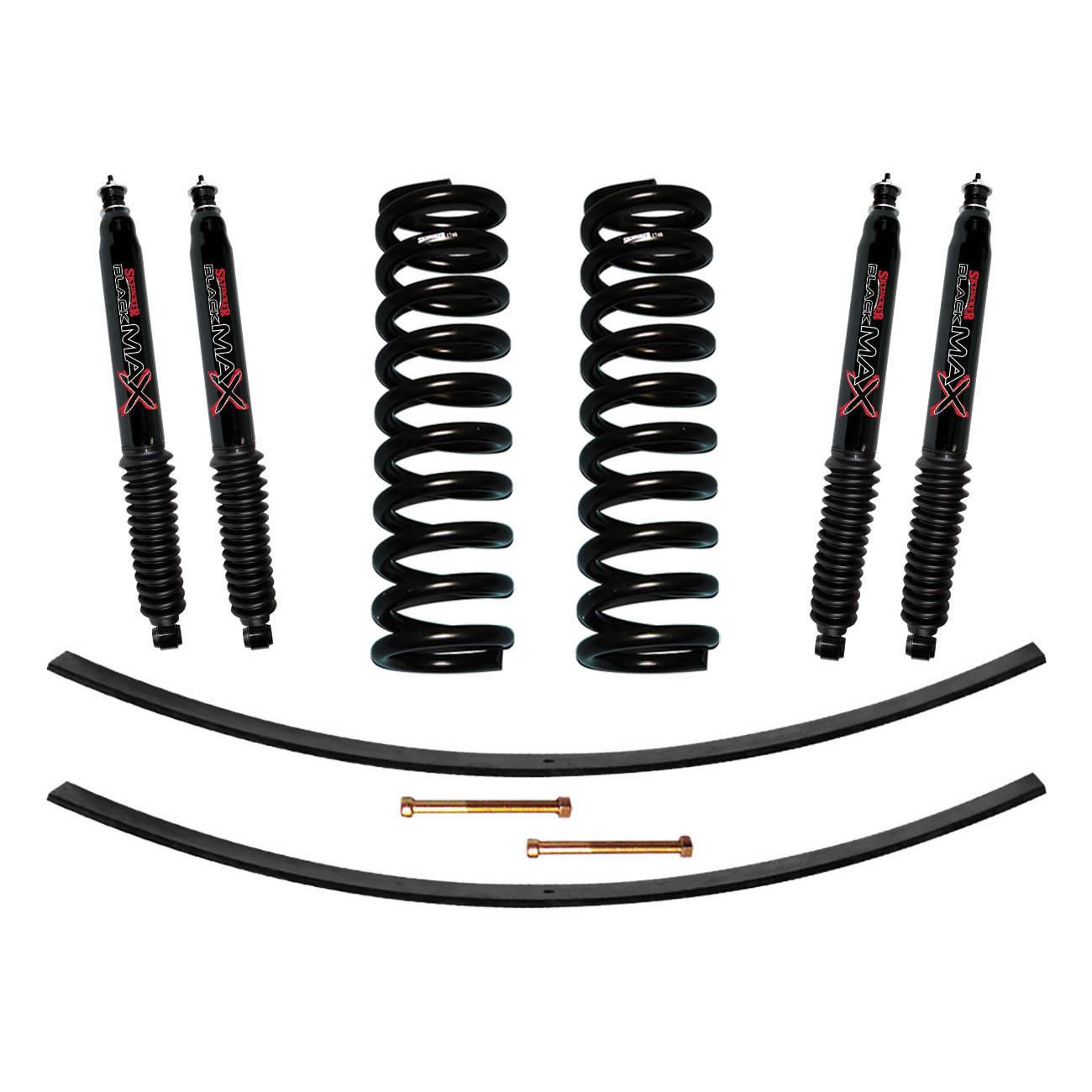 Skyjacker F-100/F-150 Suspension Lift Kit 73-75 F-100 77-79 F-150 w/Shock Black MAX Shocks 4 Inch Lift Incl. Front Coil Springs Rear Add-A-Leafs - 174PK-B