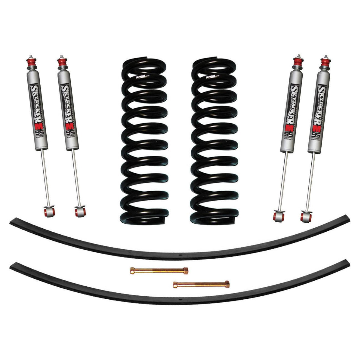 Skyjacker F-100/F-150 Suspension Lift Kit 73-75 F-100 77-79 F-150 w/Shock M95 Performance Shocks 4 Inch Lift Incl. Front Coil Springs Rear Add-A-Leafs - 174PK-M
