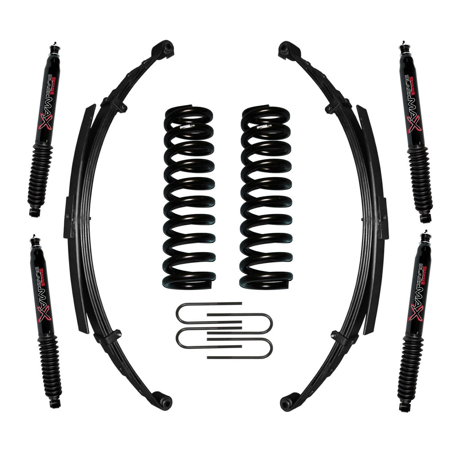 Skyjacker F-100/F-150 Suspension Lift Kit 73-75 F-100 77-79 F-150 w/Shock Black MAX Shocks 4 Inch Lift Incl. Front/Rear Springs Rear U Bolt Kit - 174PKS-B