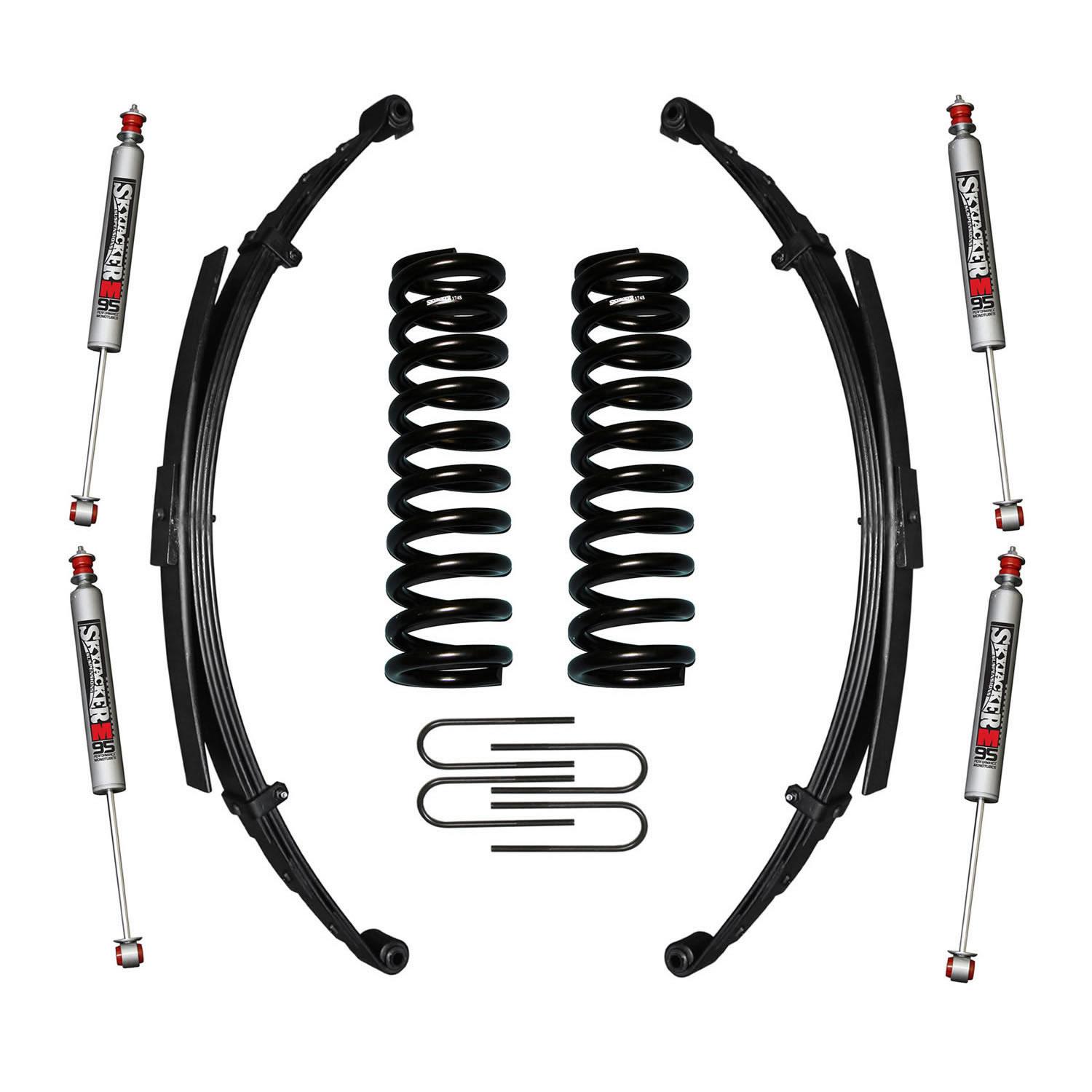 Skyjacker F-100/F-150 Suspension Lift Kit 73-75 F-100 77-79 F-150 w/Shock M95 Performance Shocks 4 Inch Lift Incl. Front/Rear Springs Rear U Bolt Kit - 174PKS-M