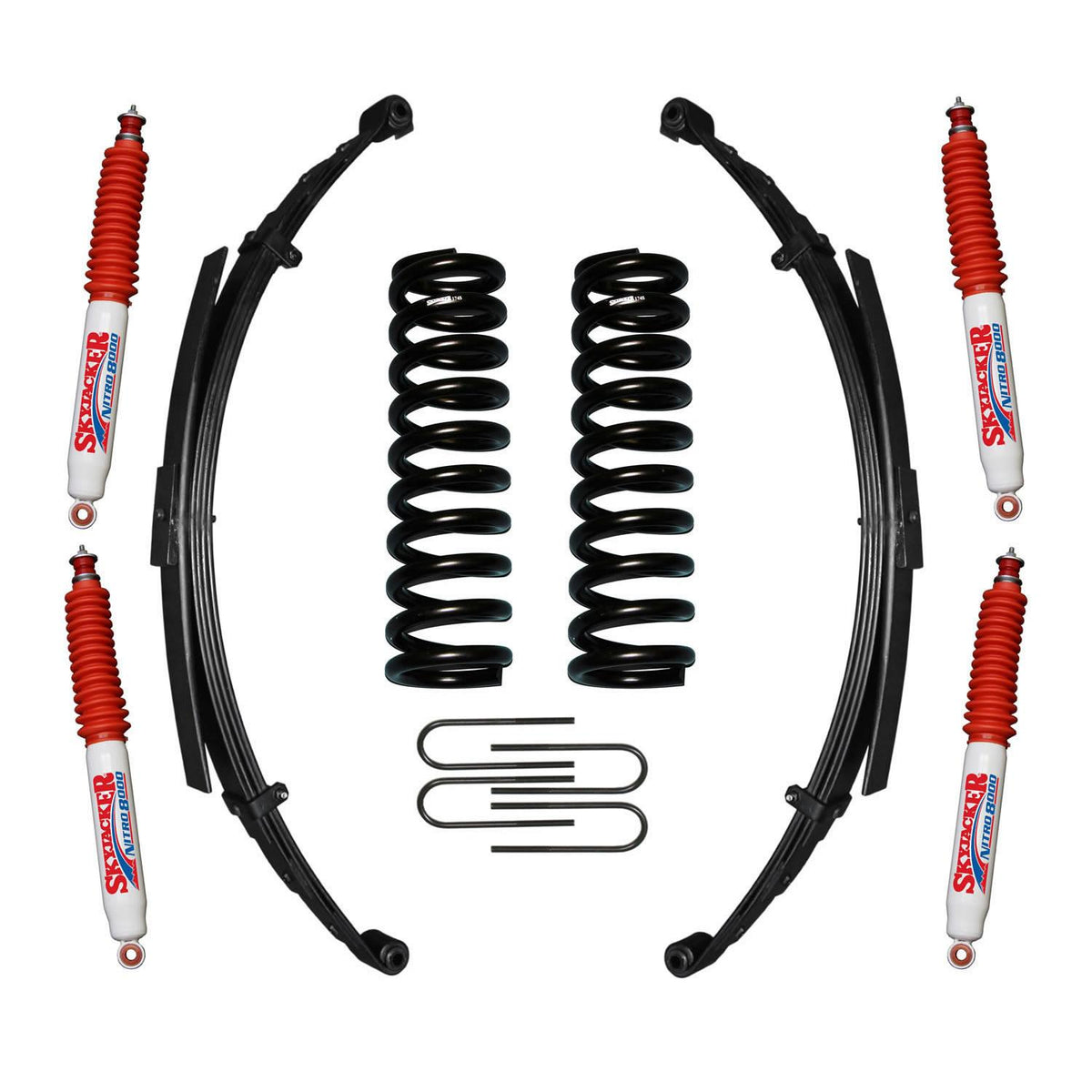Skyjacker F-100/F-150 Suspension Lift Kit 73-75 F-100 77-79 F-150 w/Shock Nitro Shocks 4 Inch Lift Incl. Front/Rear Springs Rear U Bolt Kit - 174PKS-N