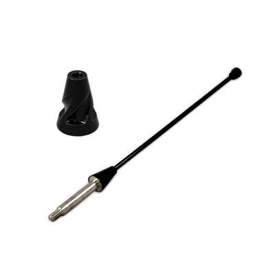 UPR Mustang 6" Black Chrome Billet Swirl Shorty Antenna