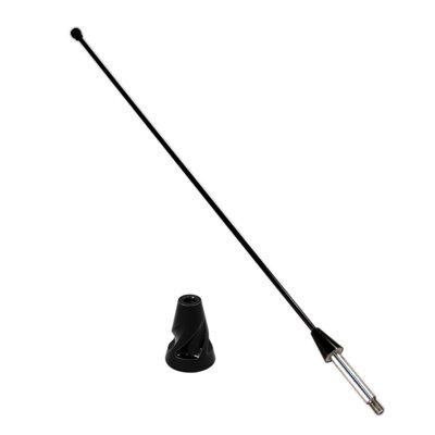 UPR Mustang 12" Black Chrome Billet Swirl Shorty Antenna
