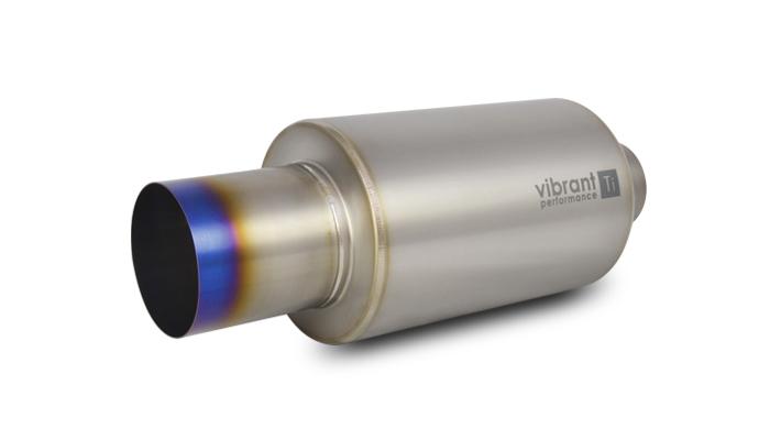 Vibrant Performance Titanium Muffler With Straight Cut Burnttip, 3.5" Inlet/Outlet - 17564