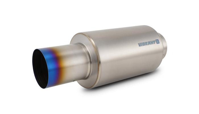 Vibrant Performance Muffler With Straight Cut Burnt Tip, 4.00" Inlet - 17566