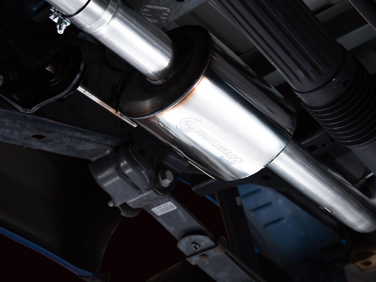 AWE 0FG 3" Dual Side Exit Catback Exhaust - 4.5" Diamond Silver Tips 2021-2025 F-150 2.7L / 3.5L / 5.0L) - 3015-23059