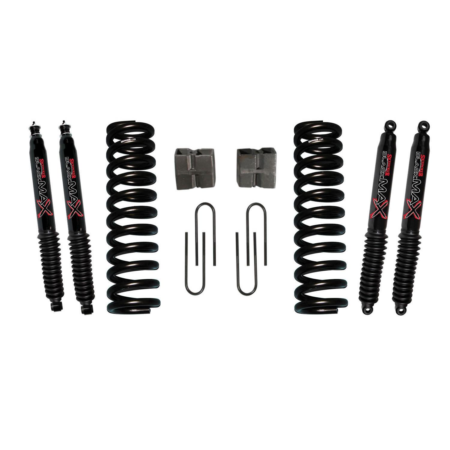 Skyjacker Bronco Suspension Lift Kit 78-79 Bronco w/Shock Black MAX Shocks 6 Inch Lift Incl. Front Coil Springs Rear U Bolt Kit Rear Blocks - 176BK-B