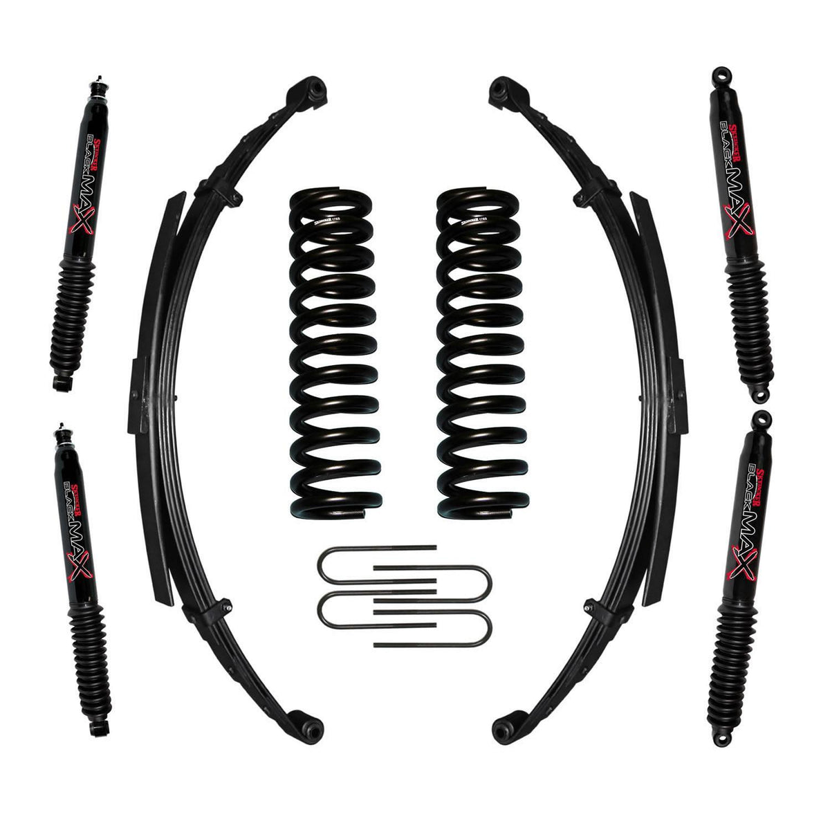 Skyjacker Bronco Suspension Lift Kit 75-79 Bronco w/Shock Black MAX Shocks 7 Inch Lift Incl. Coil Spring Leaf Spring U Bolt Kit - 176EBKS-B