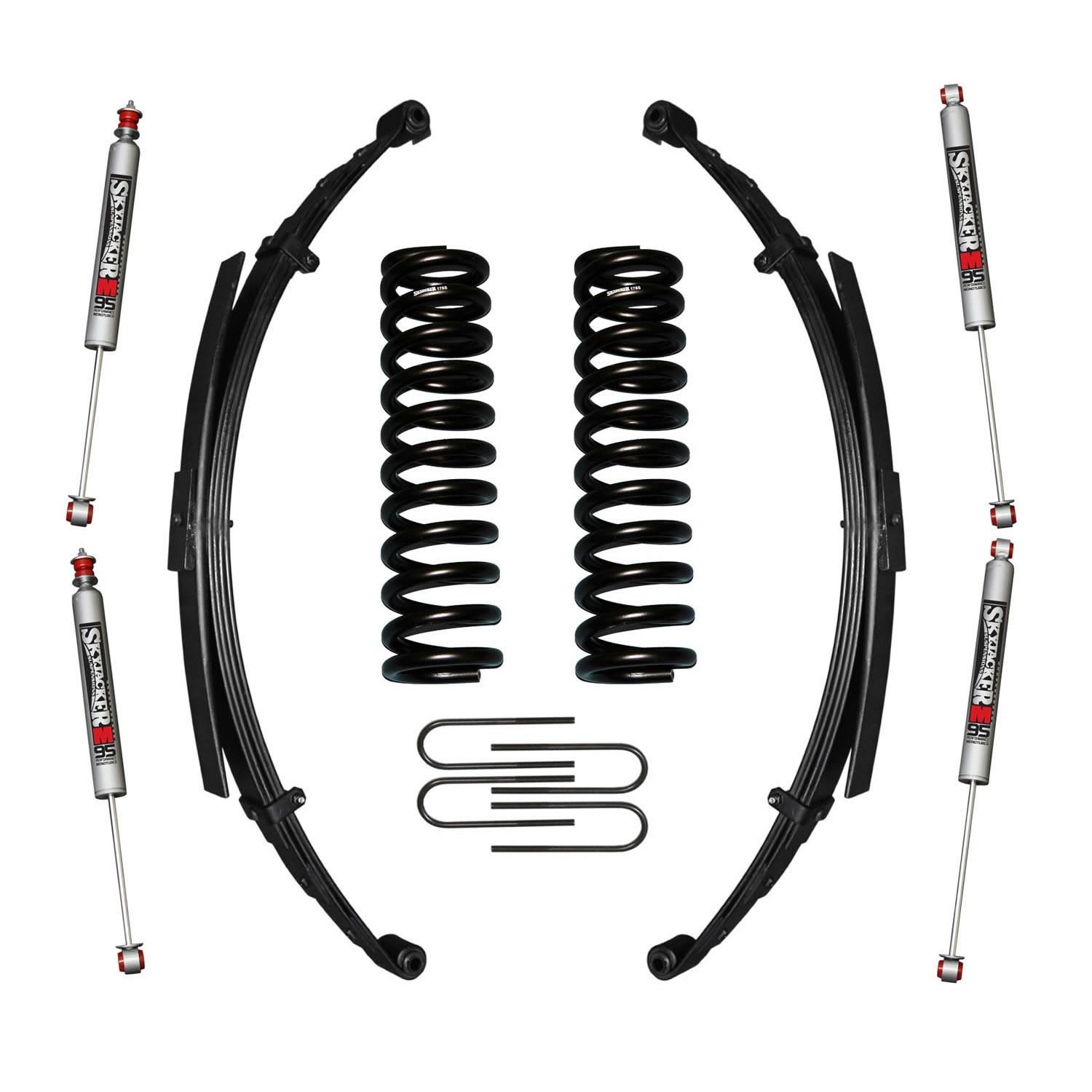 Skyjacker Bronco Suspension Lift Kit 75-79 Bronco w/Shock M95 Performance Shocks 7 Inch Lift Incl. Coil Spring Leaf Spring U Bolt Kit - 176EBKS-M