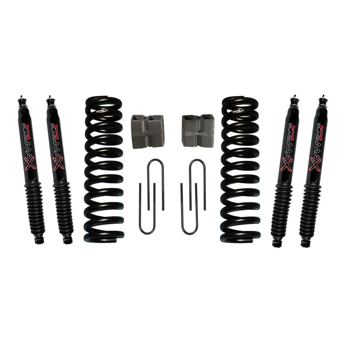 Skyjacker Suspension Lift Kit w/Shock Black MAX Shocks 6 Inch Lift Incl. Front Coil Springs Rear U Bolt Kit Rear Block - 176PK-B