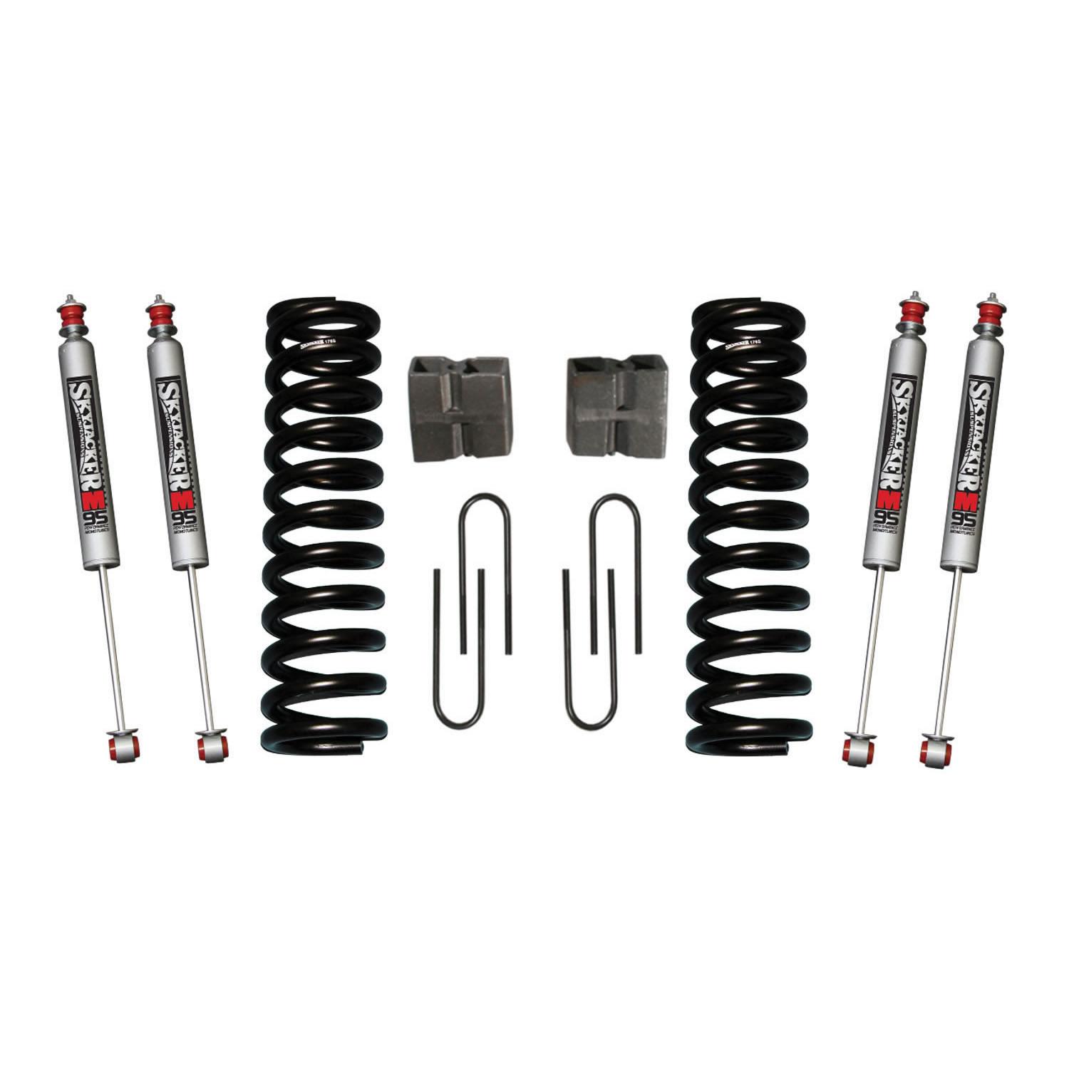 Skyjacker Suspension Lift Kit w/Shock M95 Performance Shocks 6 Inch Lift Incl. Front Coil Springs Rear U Bolt Kit Rear Block - 176PK-M