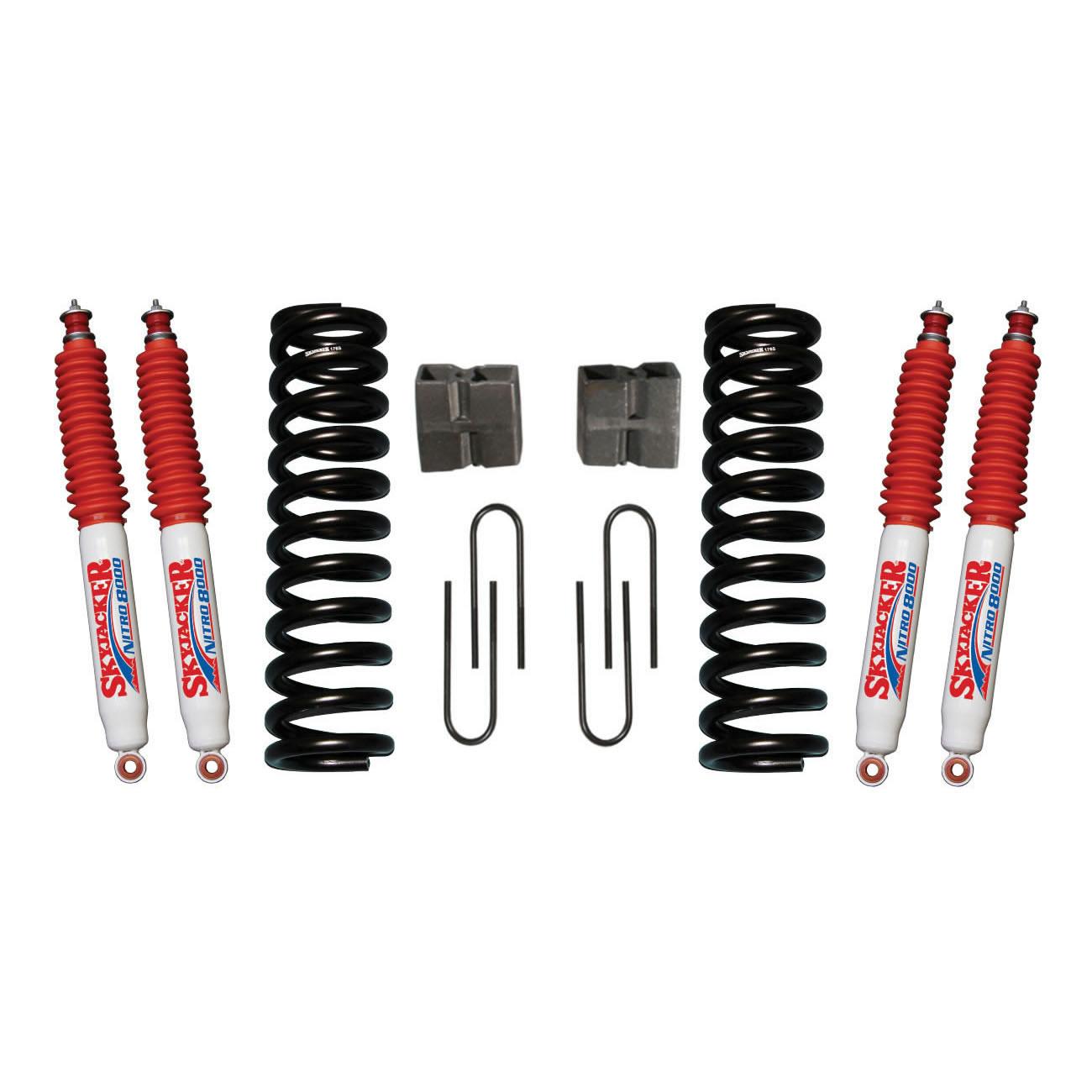 Skyjacker Suspension Lift Kit w/Shock Nitro Shocks 6 Inch Lift Incl. Front Coil Springs Rear U Bolt Kit Rear Block - 176PK-N