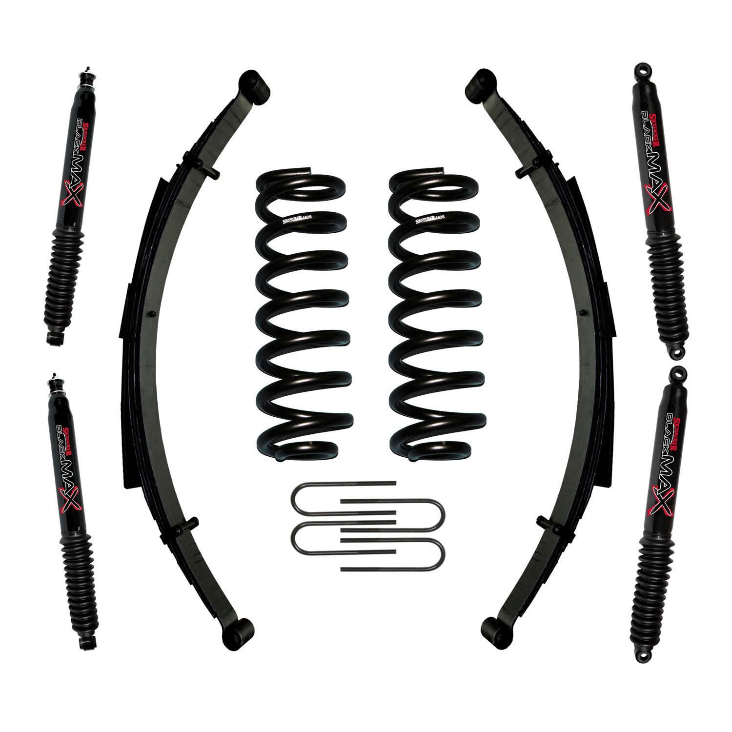 Skyjacker Suspension Lift Kit w/Shock Black MAX Shocks 6 Inch Lift Incl. Front/Rear Springs Rear U Bolt Kit - 176PKS-B
