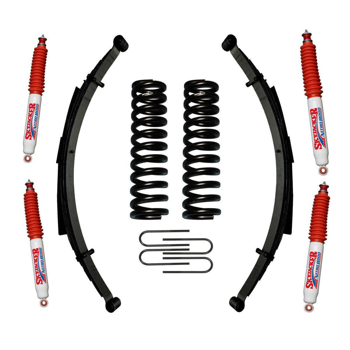 Skyjacker Suspension Lift Kit w/Shock Nitro Shocks 6 Inch Lift Incl. Front/Rear Springs Rear U Bolt Kit - 176PKS-N