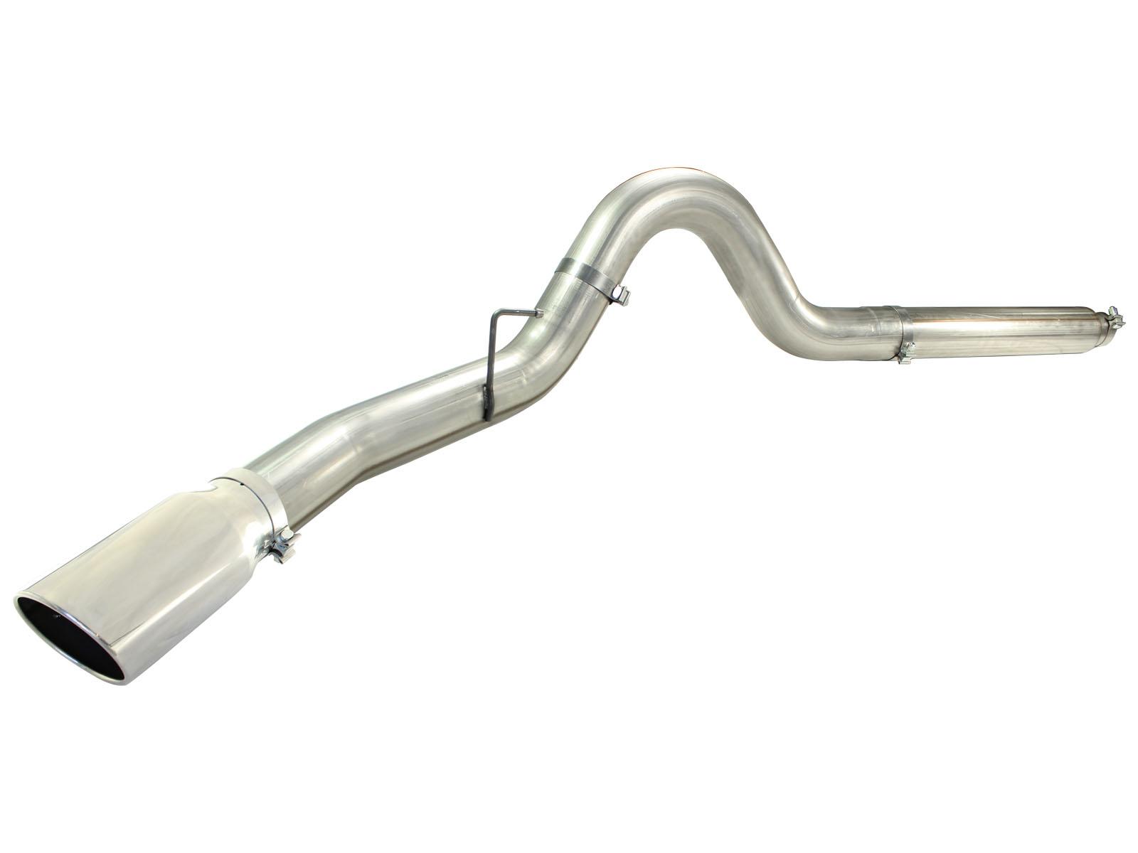AFE Large Bore-HD 5 IN 409 Stainless Steel DPF-Back Exhaust System w/Polished Tip (2008-2010 F-550 Super Duty) - 49-43054-P