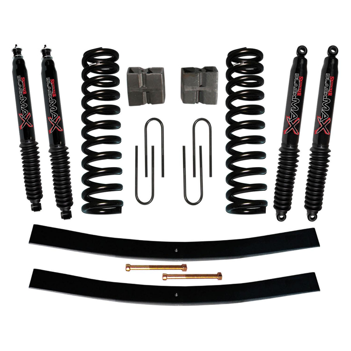 Skyjacker Bronco Suspension Lift Kit 78-79 Bronco w/Shock Black MAX Shocks 9 Inch Lift Incl. Front Coil Springs Rear U Bolt Kit Rear Block Rear Add-A-Leafs - 179BK-B
