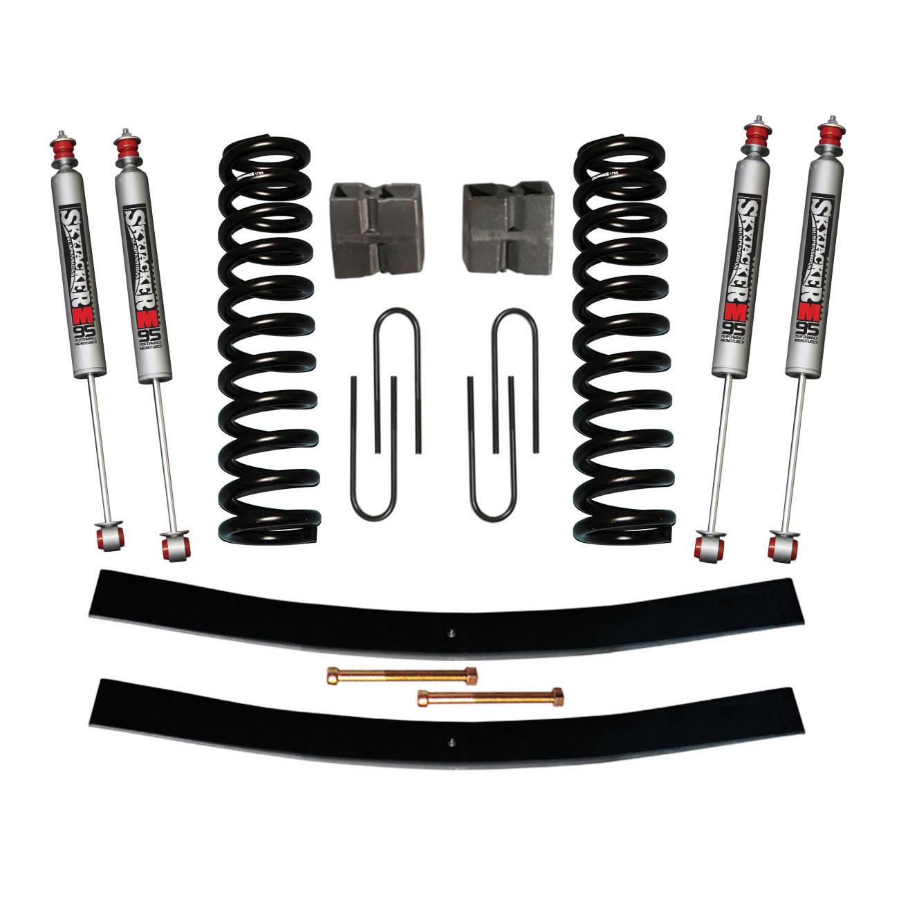 Skyjacker Bronco Suspension Lift Kit 78-79 Bronco w/Shock M95 Performance Shocks 9 Inch Lift Incl. Front Coil Springs Rear U Bolt Kit Rear Block Rear Add-A-Leafs - 179BK-M