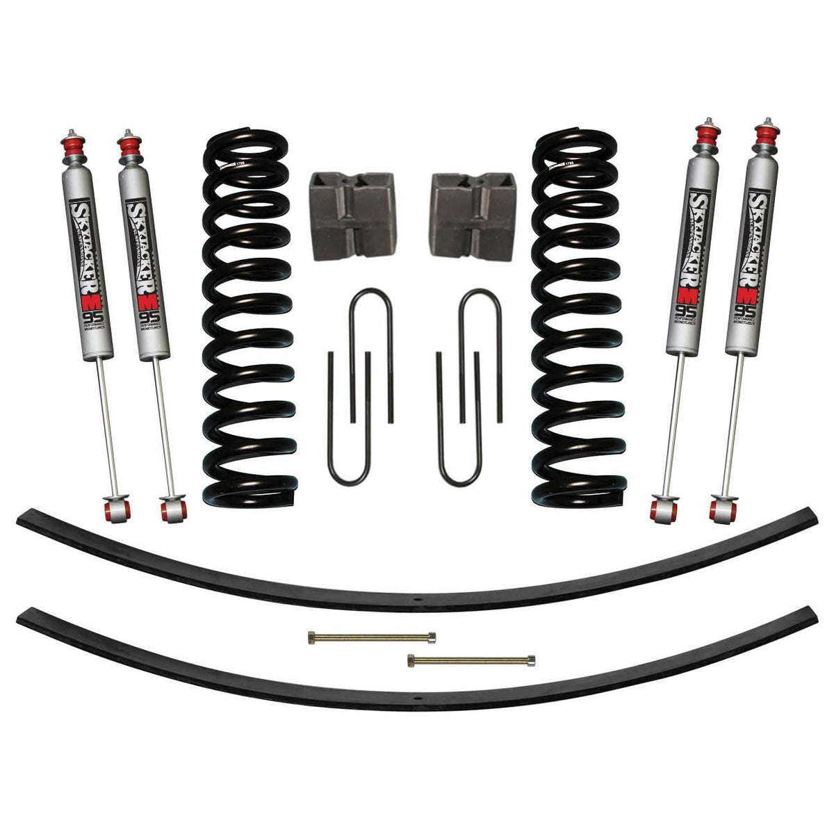 Skyjacker Suspension Lift Kit w/Shock M95 Performance Shocks 9 Inch Lift Incl. Front Coil Springs Rear Add-A-Leafs Rear U Bolt Kit Rear Block - 179PK-M
