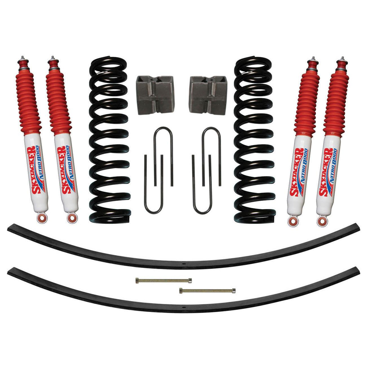 Skyjacker Suspension Lift Kit w/Shock Nitro Shocks 9 Inch Lift Incl. Front Coil Springs Rear Add-A-Leafs Rear U Bolt Kit Rear Block - 179PK-N