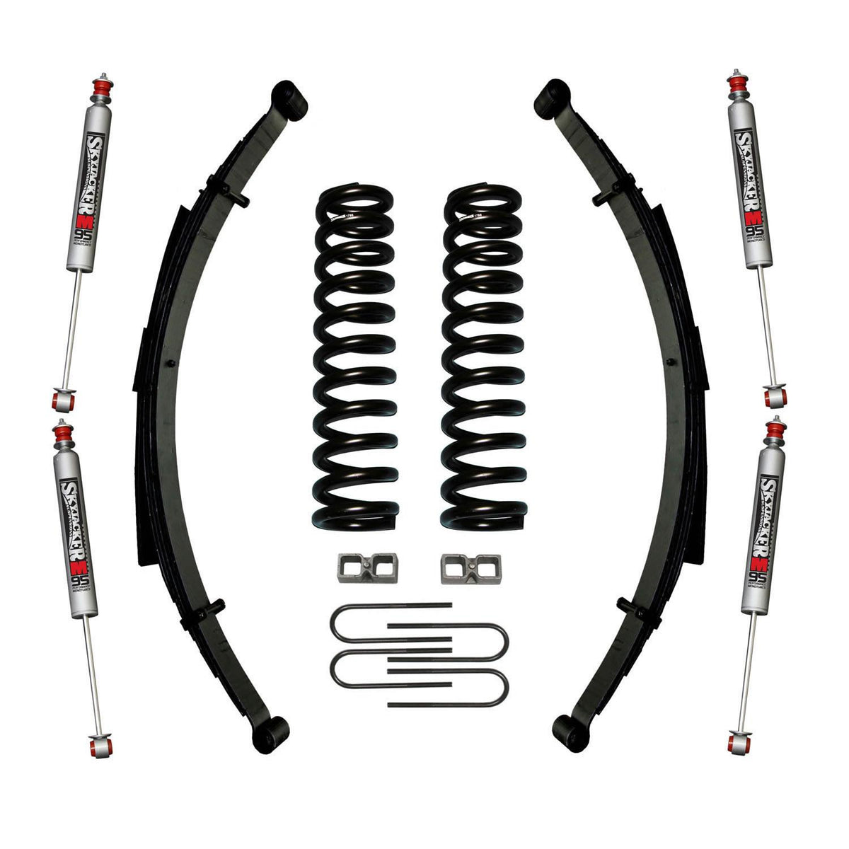 Skyjacker Suspension Lift Kit w/Shock M95 Performance Shocks 9 Inch Lift Incl. Front/Rear Springs Rear U Bolt Kit 2 Inch Rear Blocks - 179PKS-M
