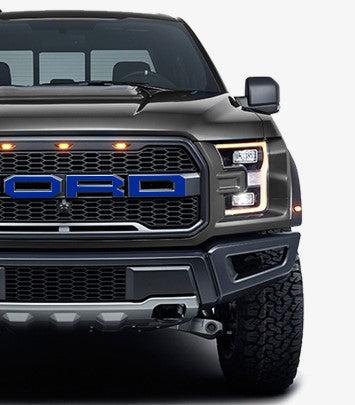 Anchor Room Front Grille Letter Overlays (2017-2020 Raptor) - Gloss Black - 17FR_FGL_