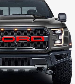 Anchor Room Front Grille Letter Overlays (2017-2020 Raptor) - Gloss Black - 17FR_FGL_