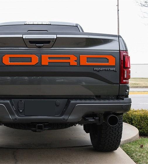 Anchor Room Tailgate Letter Overlays (2017-2020 Raptor) - Competition Orange - 17FR_TGL_CO