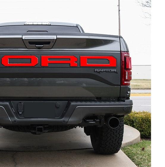 Anchor Room Tailgate Letter Overlays (2017-2020 Raptor) - Competition Orange - 17FR_TGL_CO