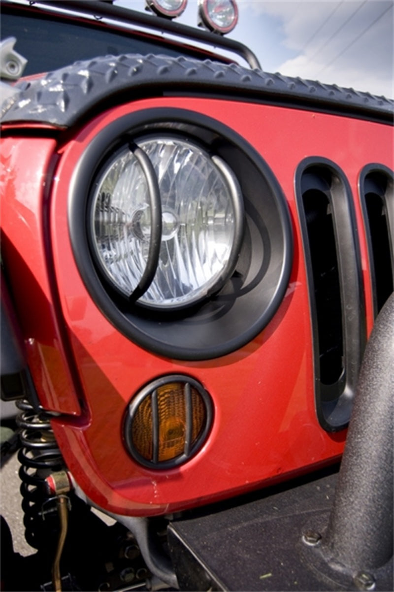 Rugged Ridge Headlight Bezel Kit Black; 07-18 Jeep Wrangler Jk - 12419.25