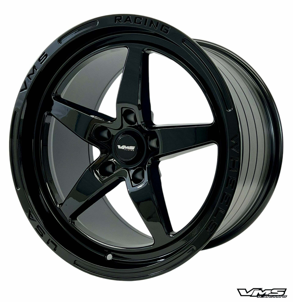 VMS Racing 17x10 5x120 REAR V STAR WHEEL - All Black Dark Series (2010-2020 CAMARO SS AND V6, 2008-2009 PONTIAC G8 GT, 2014-2017 CHEVY SS, C6 Corvette) - VWST098