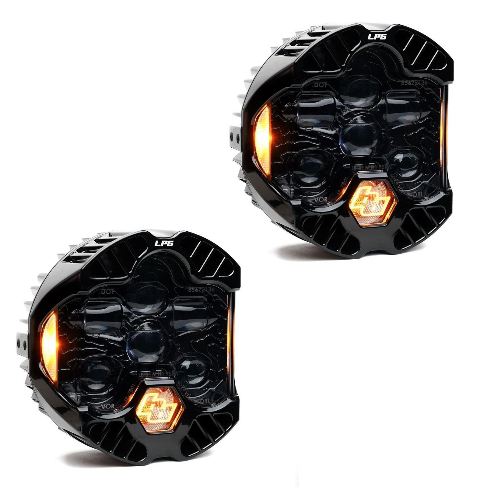Baja Designs DOT LP6 LED Headlight Replacement Pair Universal (Amber) - 18-7802