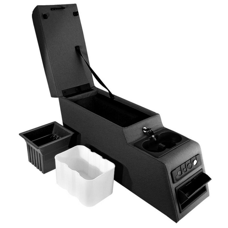 Rugged Ridge Center Console Ultimate Locking Black Denim; 76-95 Cj/Wrangler Yj - 13102.15