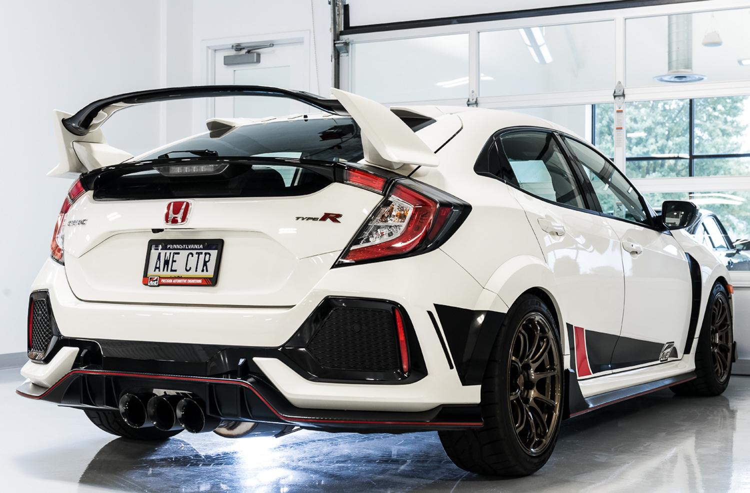 AWE Touring Edition Exhaust for FK8 Civic Type R (includes Front Pipe and DualPhase Mid Pipe) - Triple Diamond Black Tips - 3015-43000