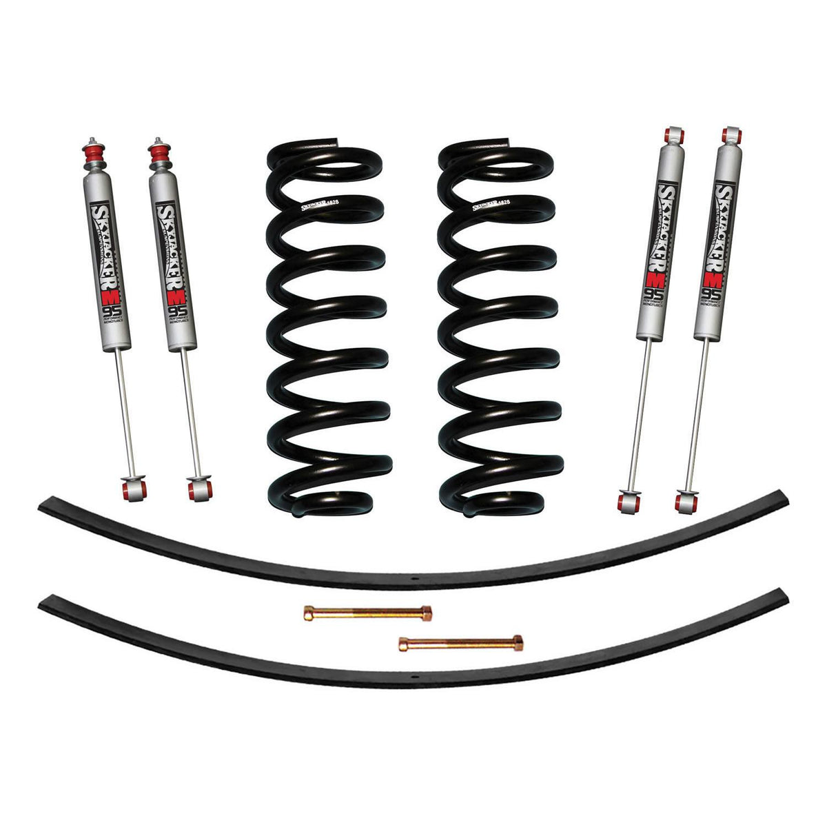 Skyjacker Suspension Lift Kit w/Shock M95 Performance Shocks 1.5-2 Inch Lift Incl. Front Coil Springs Rear Add-A-Leafs - 182K-M