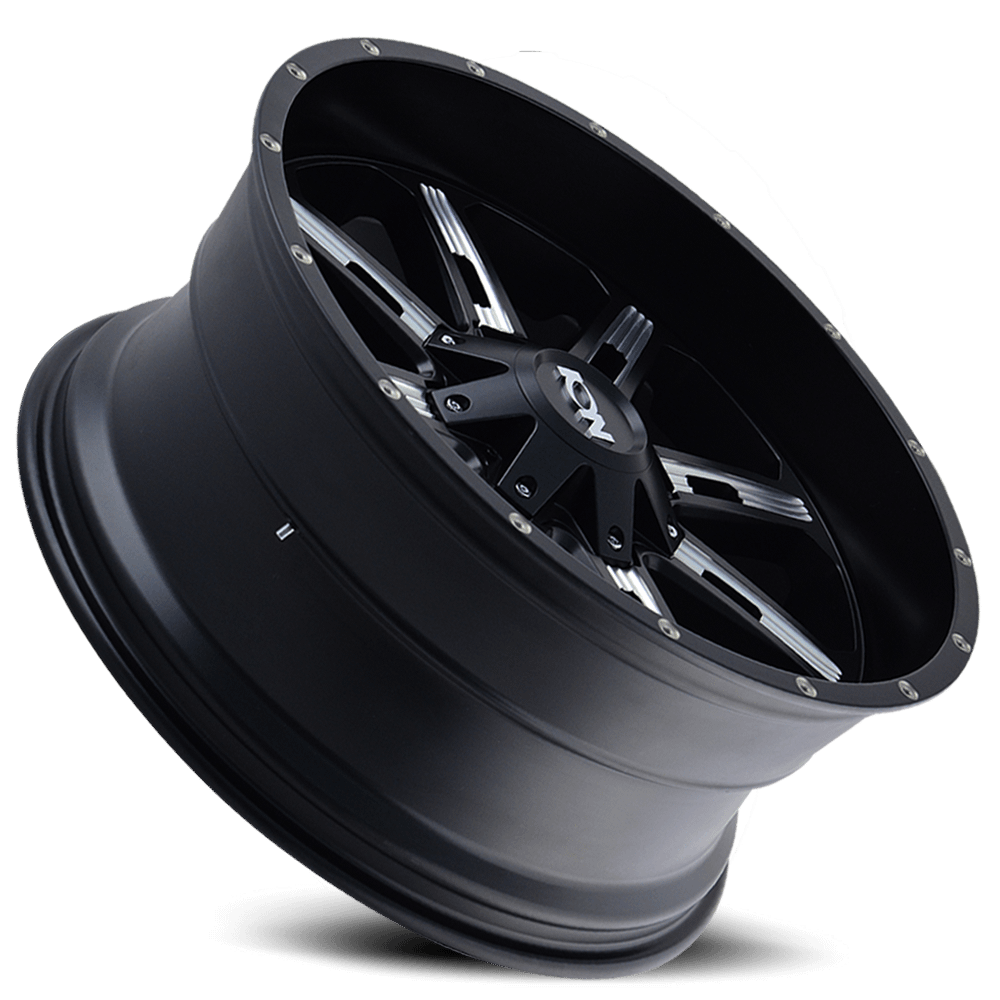 ION Wheels Type 184 18x9 / 5x114.3 BP / -12mm Offset / 87mm Hub Satin Black/Milled Spokes Wheel - 184-8956M