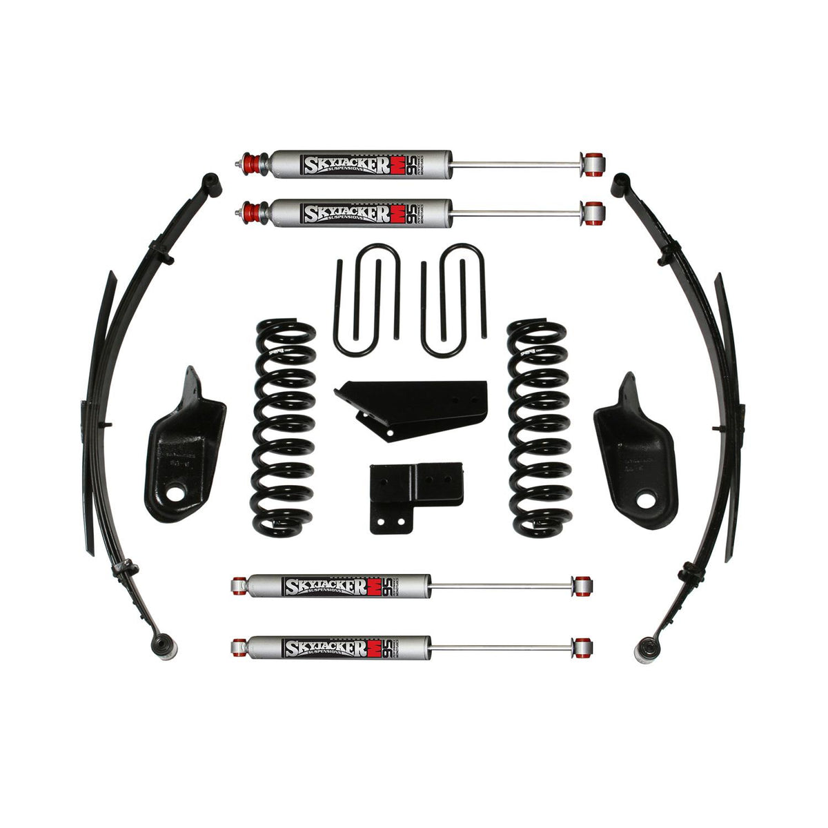 Skyjacker Suspension Lift Kit w/Shock M95 Performance Shocks 4 Inch Lift Incl. Front/Rear Springs Brackets Rear U Bolt Kit - 184BKS-M