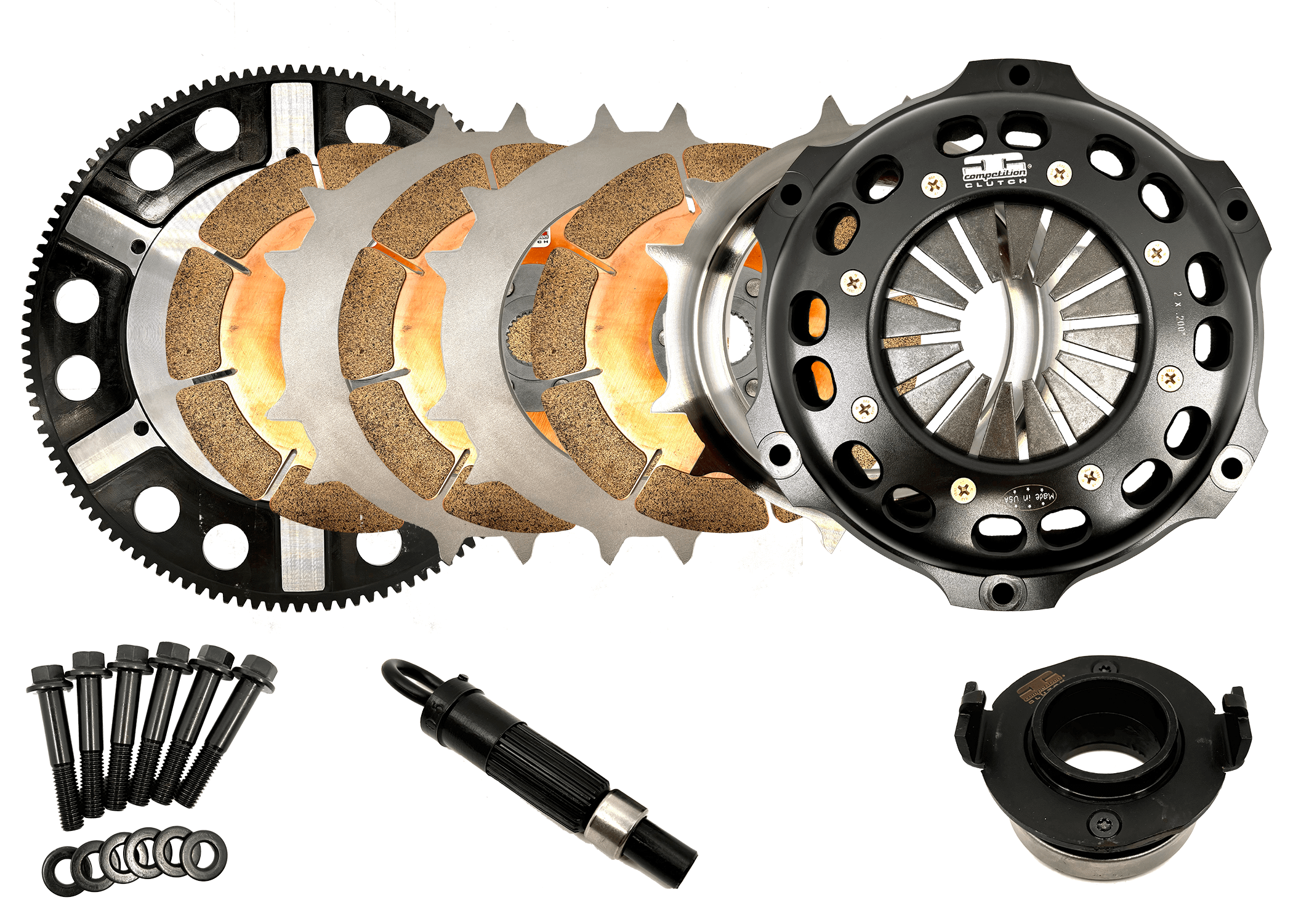Competition Clutch Clutch Kit: Full Race Triple Disc: Honda K Series 184Mm Ceramic: D Dia: W/Fly (2002-2011 Civic Si, Civic MUGEN Si, RSX Type-S) - 1848037-D3
