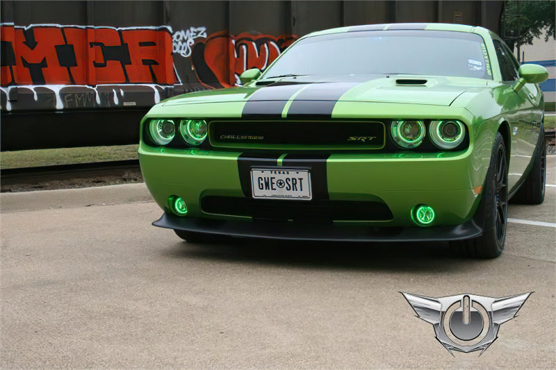 Oracle 08-14 Dodge Challenger LED Projector Headlight Halo Kit - Green
