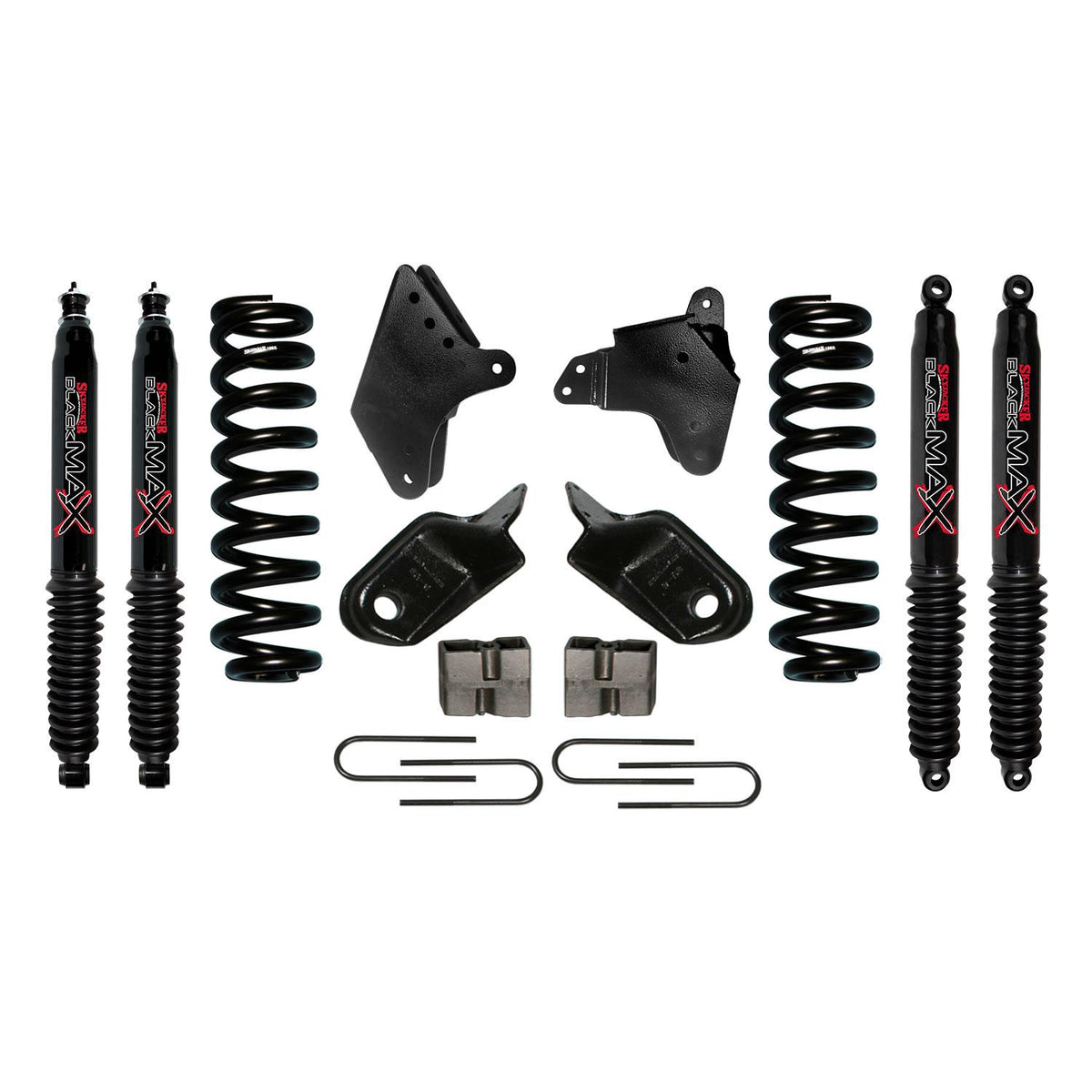 Skyjacker F-150 Suspension Lift Kit 80-96 Ford F-150  w/Shock Black MAX Shocks 6 Inch Lift Incl. Front Coil Springs Brackets Rear U Bolt Kit Rear Blocks - 186BK-B