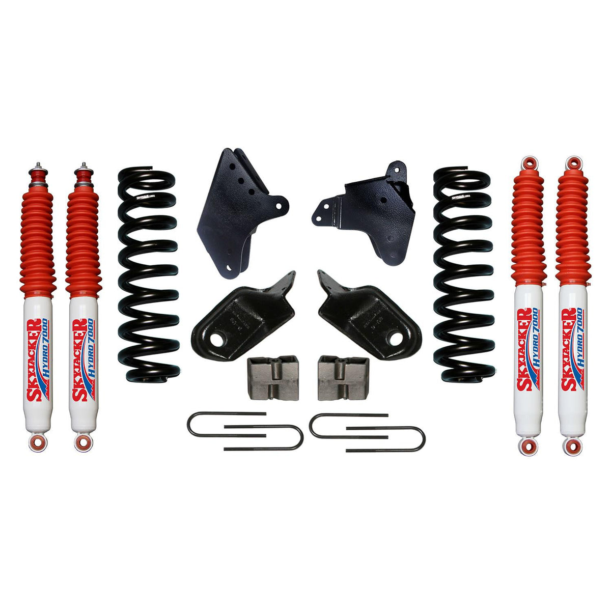 Skyjacker F-150 Suspension Lift Kit 80-96 Ford F-150 w/Shock 6 Inch Lift Incl. Front Coil Springs Brackets Rear U Bolt Kit Rear Blocks - 186BK-H