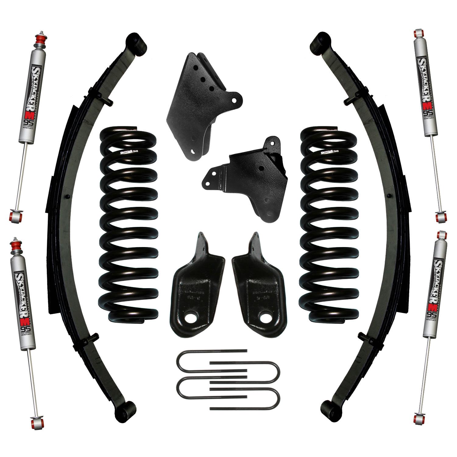 Skyjacker F-150 Suspension Lift Kit 80-96 Ford F-150 w/Shock M95 Performance Shocks 6 Inch Lift Incl. Front/Rear Springs Brackets Rear U Bolt Kit - 186BKS-M