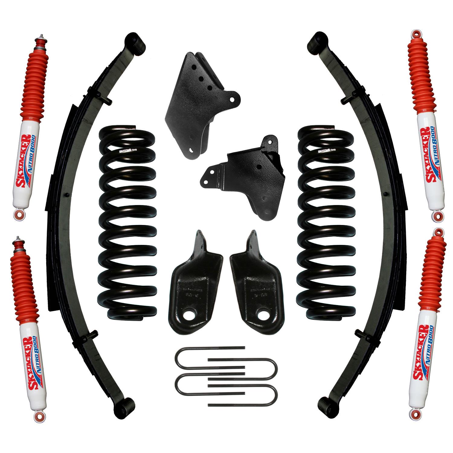 Skyjacker F-150 Suspension Lift Kit 80-96 Ford F-150 w/Shock Nitro Shocks 6 Inch Lift Incl. Front/Rear Springs Brackets Rear U Bolt Kit - 186BKS-N