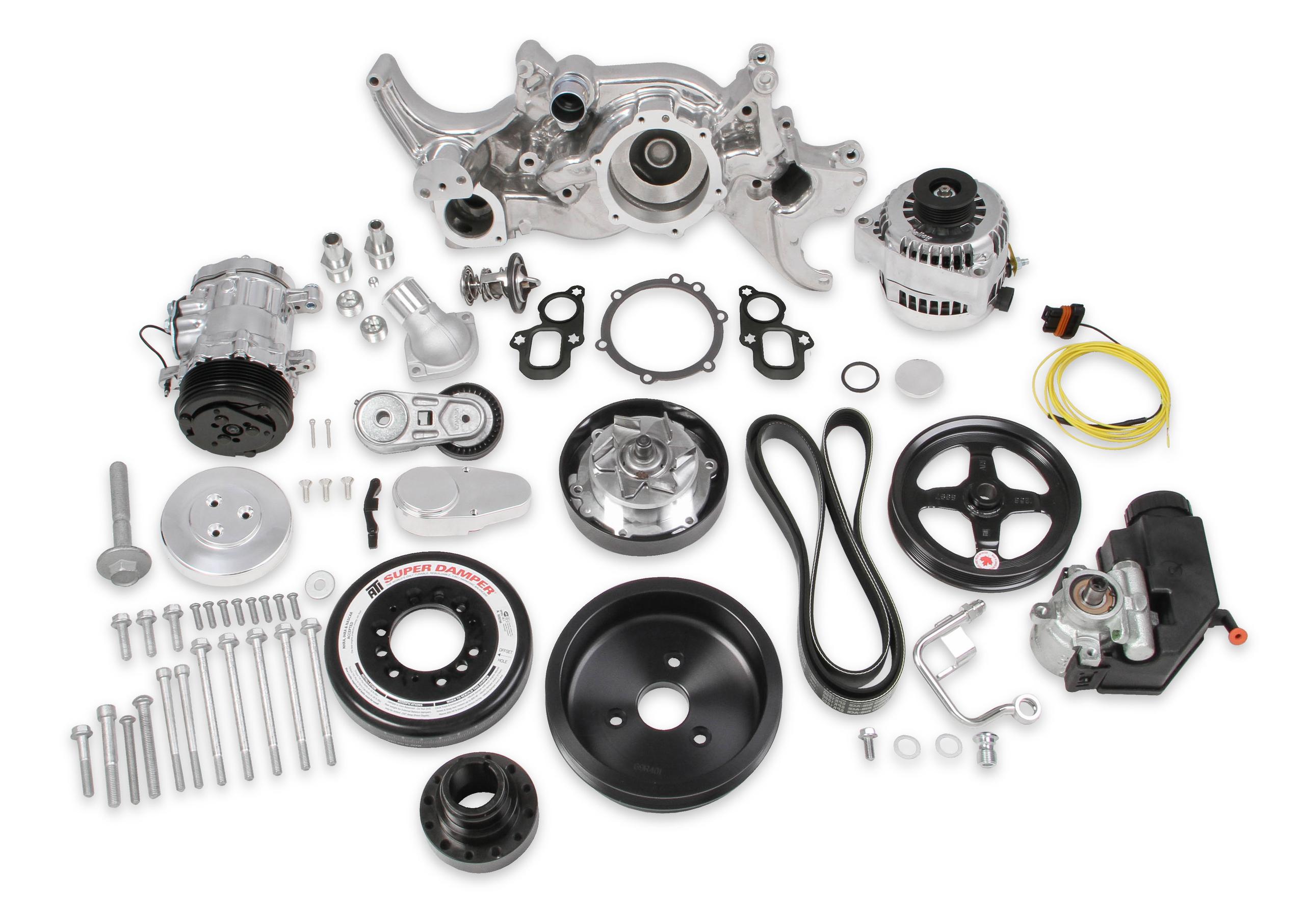 Holley Premium Polished Mid-Mount Complete Accessory System for LT Engines.  - 20-200P