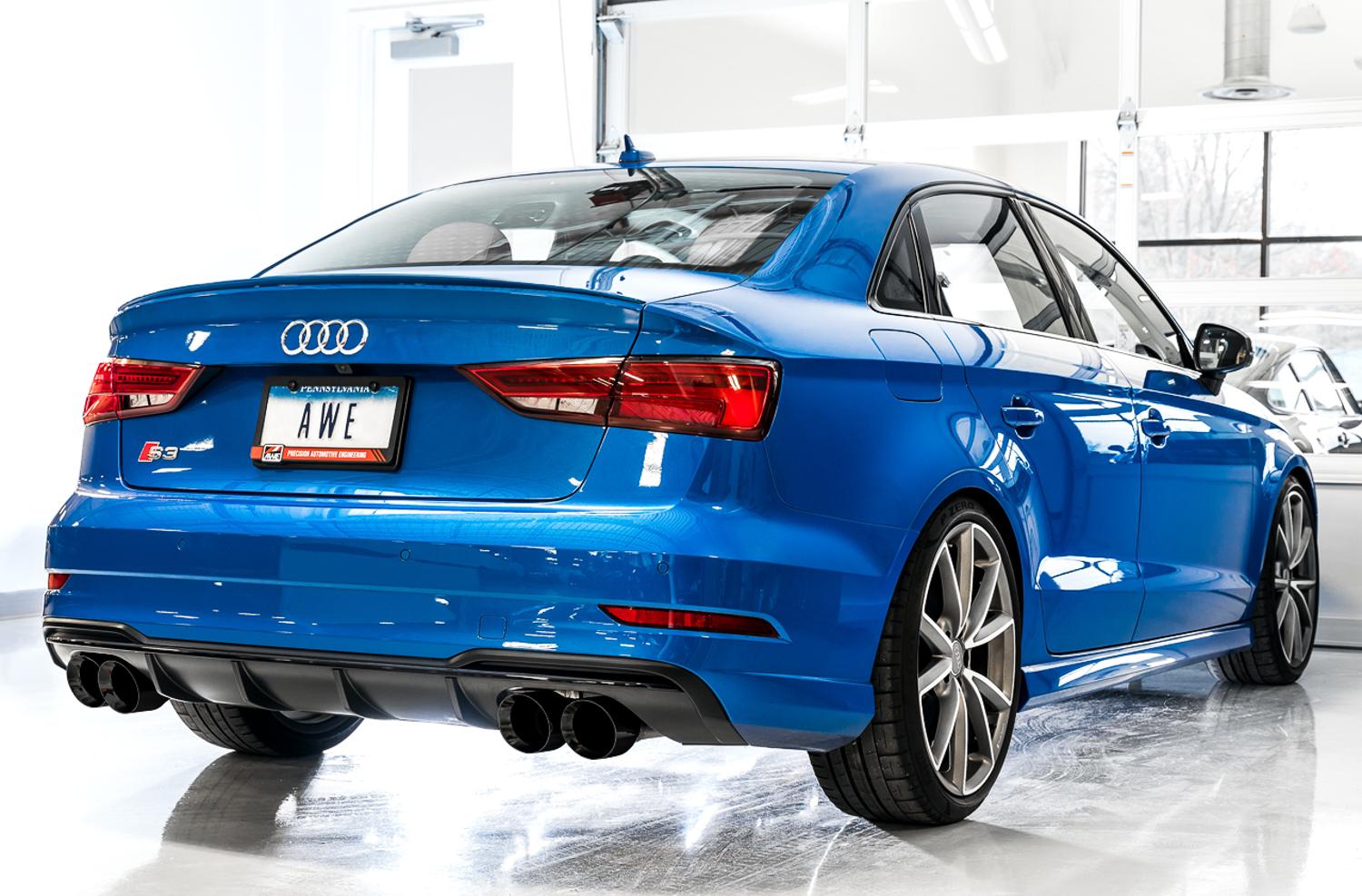 AWE SwitchPath™ Exhaust for Audi 8V S3 - Diamond Black Tips, 102mm - 3025-43072