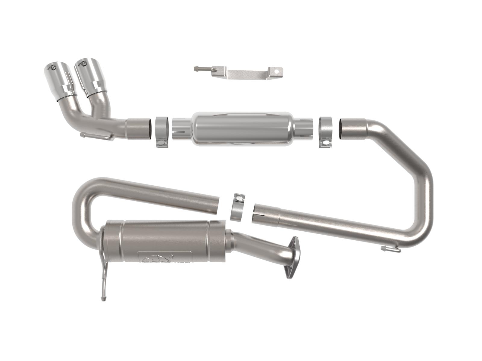 aFe Vulcan Series 2 1/4" 304 Stainless Steel Cat-Back Exhaust System - Polished Tip (2018-2021 Suzuki Jimny L4-1.5L) - 49-37020-B