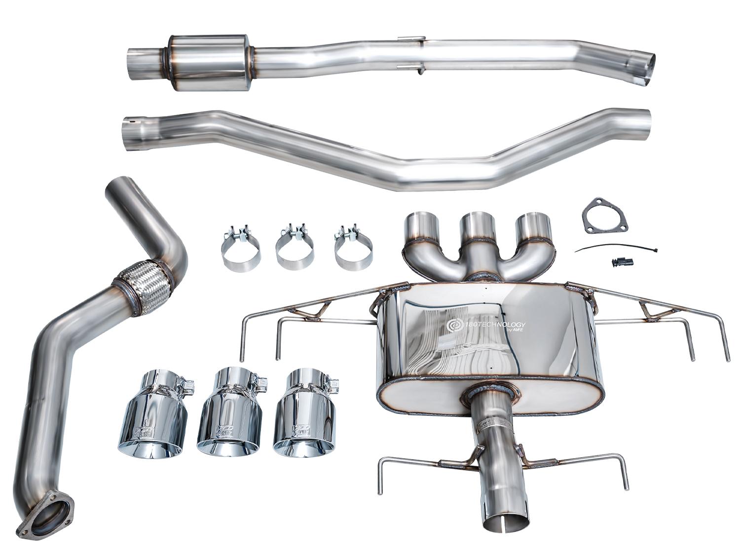 AWE Touring Edition Exhaust for DE5 Integra Type-S - Triple Chrome Silver Tips - 3015-52335