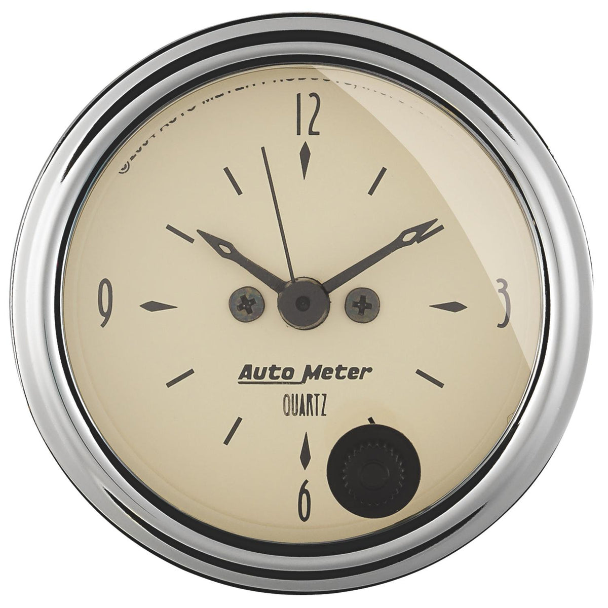 Auto Meter 2-1/16" CLOCK, 12 HOUR, ANTIQUE BEIGE - 1885
